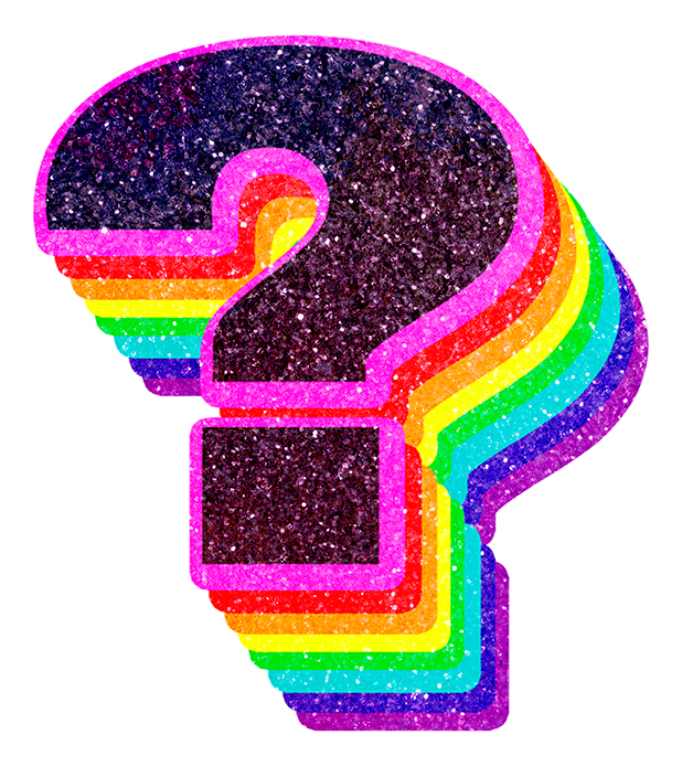rainbow question marks